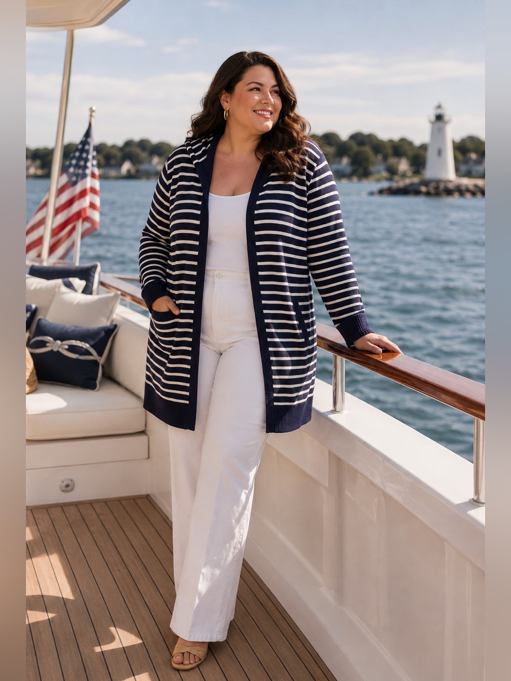 Honey Belle Tinah Striped Hooded Knit Cardigan NWT | XXL